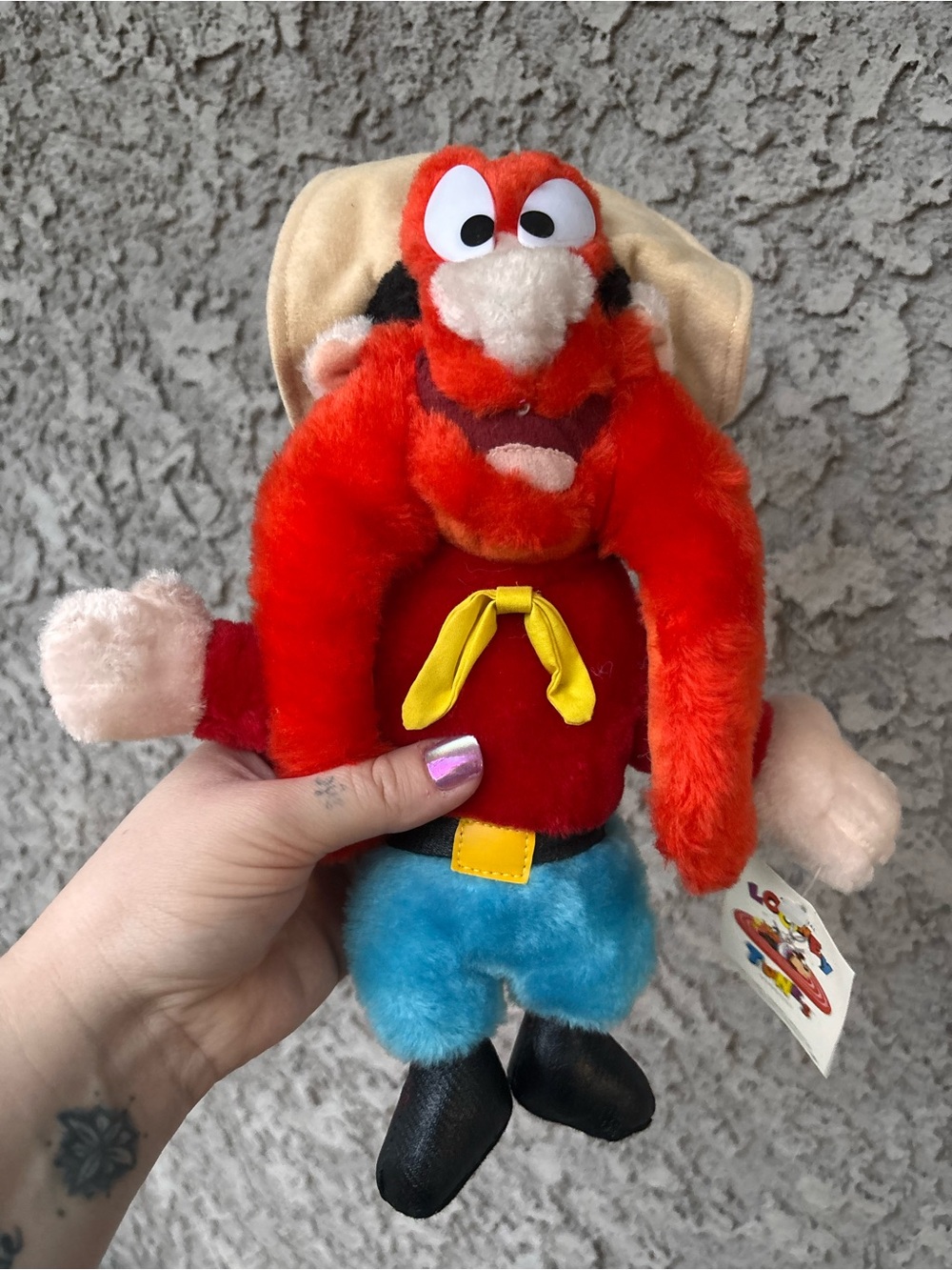 Vintage 1995 Looney Tunes Yosemite Sam Plush Toy w/ Tag, Ace Novelty